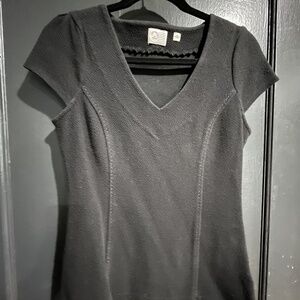 Anthropologie Black V-Neck Top - Medium